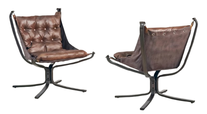 Armchair with genuine leather