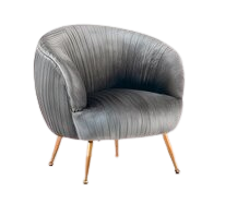 Upholstered armchair with fabric covering