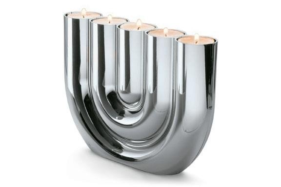 Double U Tealight Holder -Chrome, Mirror Finish