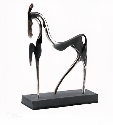 Stylized metal horse statue