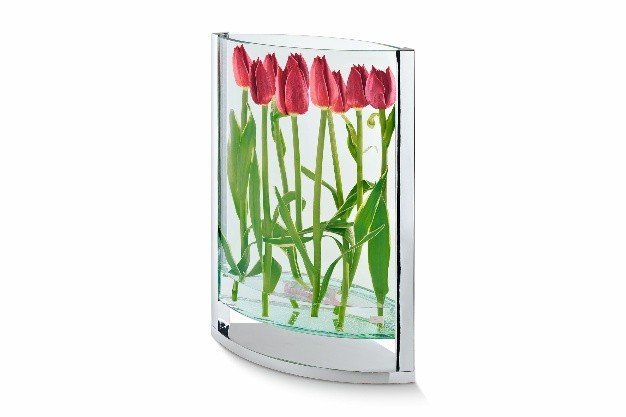 Decade Small Vase – Glass Chrome (30cm)