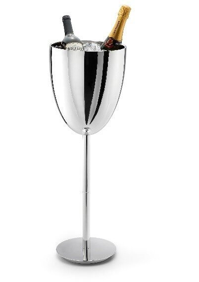 Monaco Freestanding Champagne Cooler Double-Wall Polished Steel