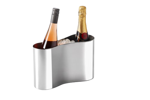Valerie Double Bottle Cooler Mirror Polished Stainless Steel