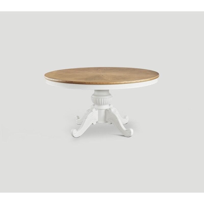 Fixed round table with a classic line