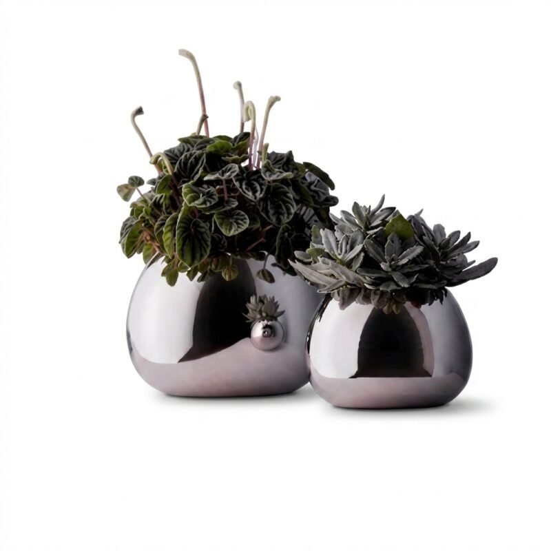 Bella Small Stainless-Steel Vase (Polished Finish,12cm)