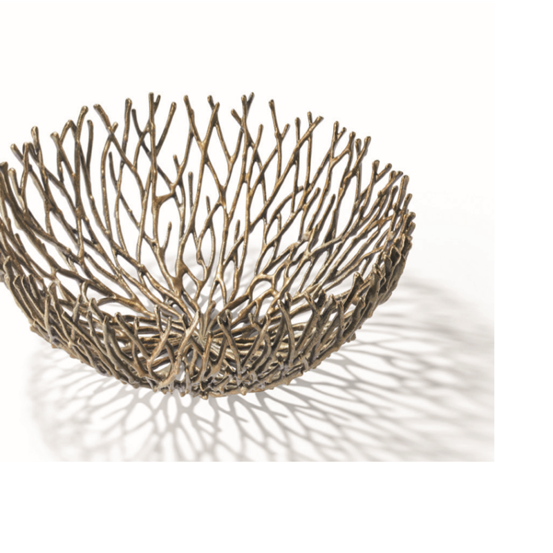 Coral Sculptural Bowl-Antique Brass Finish(48cm)