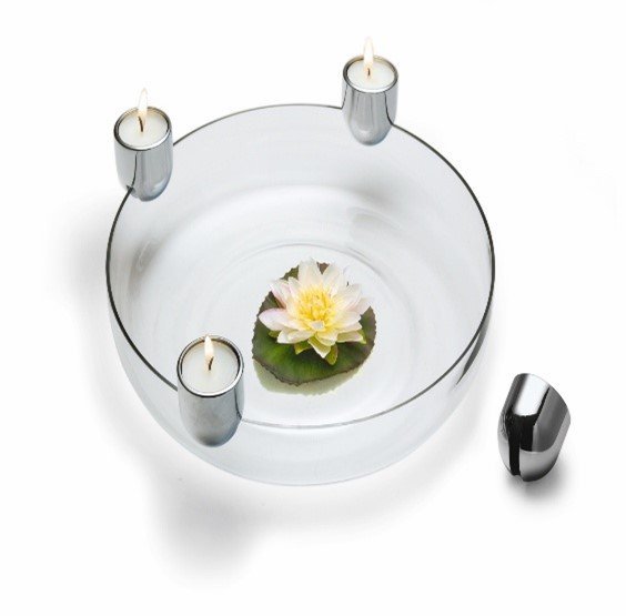 Arena Illuminated Bowl – Glass & Chrome(30cm)